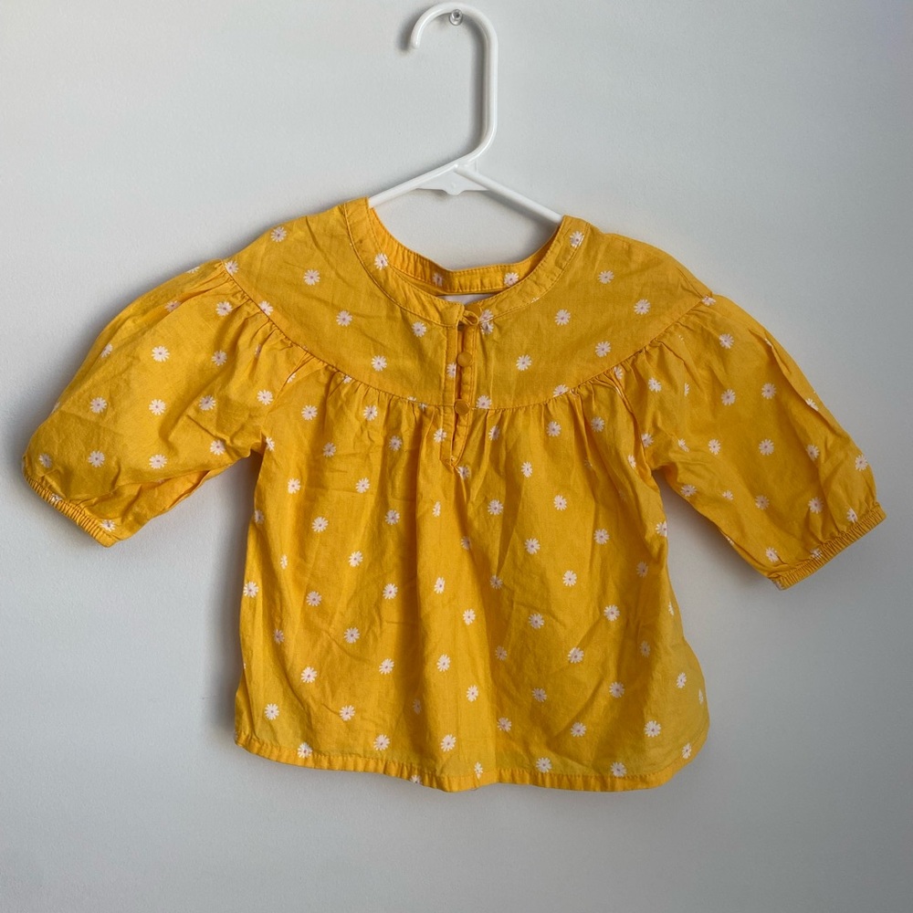 2T Yellow Daisy Print Girls' Long Sleeve Top